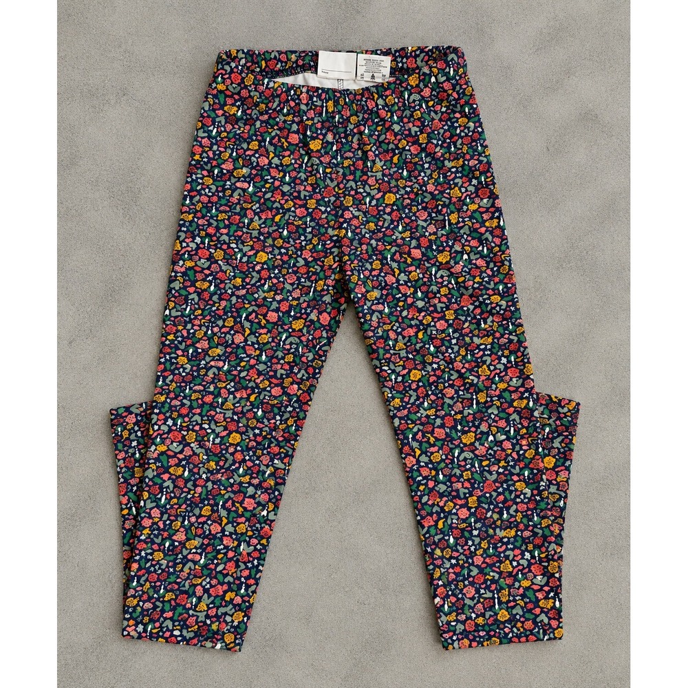 Hanna Andersson Kids Navy Floral Cotton Stretch Leggings Size 130 US 8-10